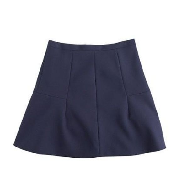 J.Crew Dresses & Skirts - J. Crew Schoolgirl Preppy Mini A-Line Skirt Sz 4 Navy Blue Fluted Double crepe